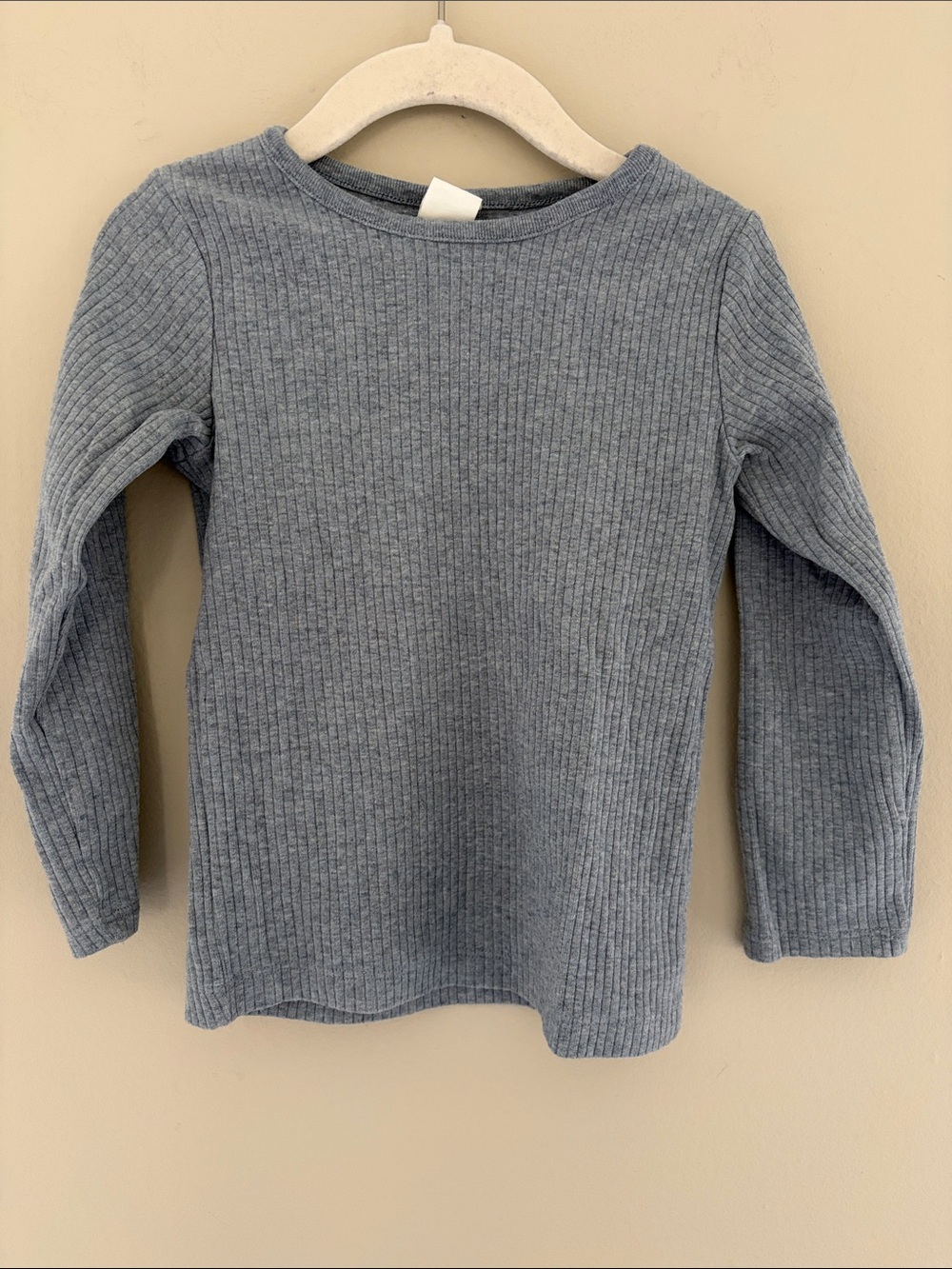 H&M Blue Melange Ribbed Long-Sleeve Top 3T